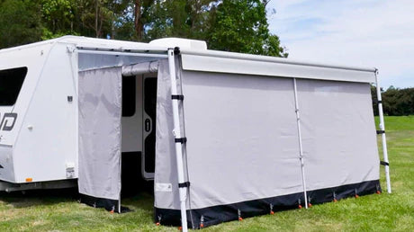 an annexe with shades for your caravan in the outdoors