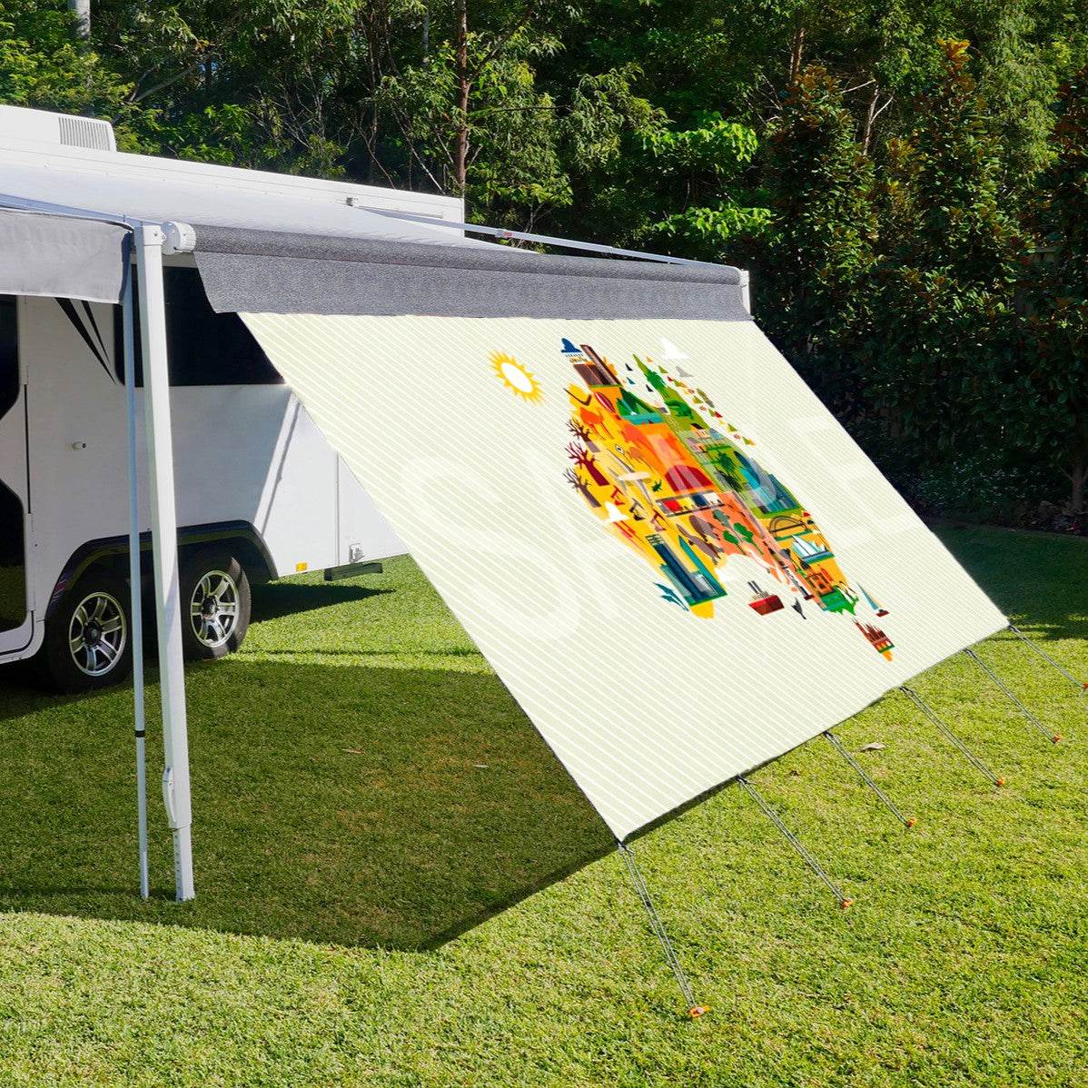 Long Side Art Shade Walls - Aus Map Edition