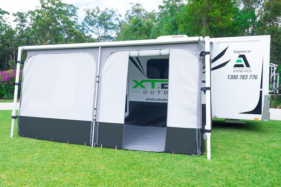 Zip in annexe walls for a caravan