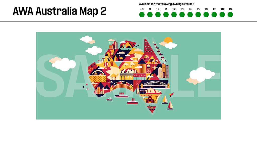 Long Side Art Shade Walls - Aus Map Edition