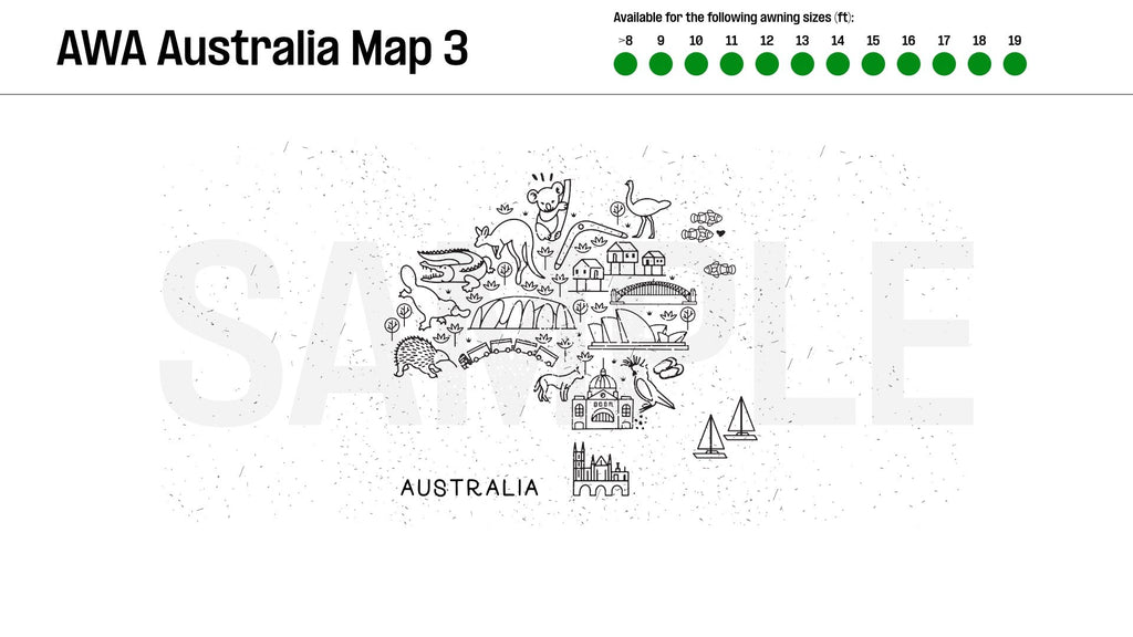 Long Side Art Shade Walls - Aus Map Edition