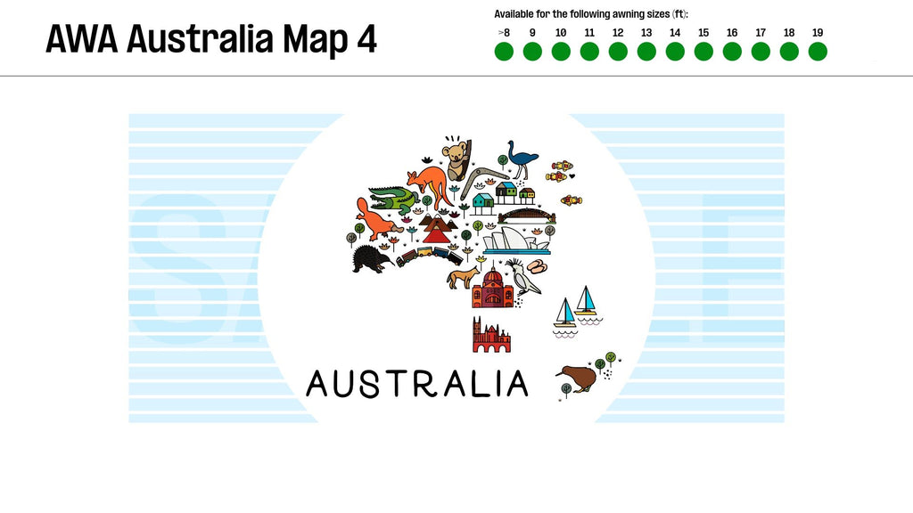 Long Side Art Shade Walls - Aus Map Edition