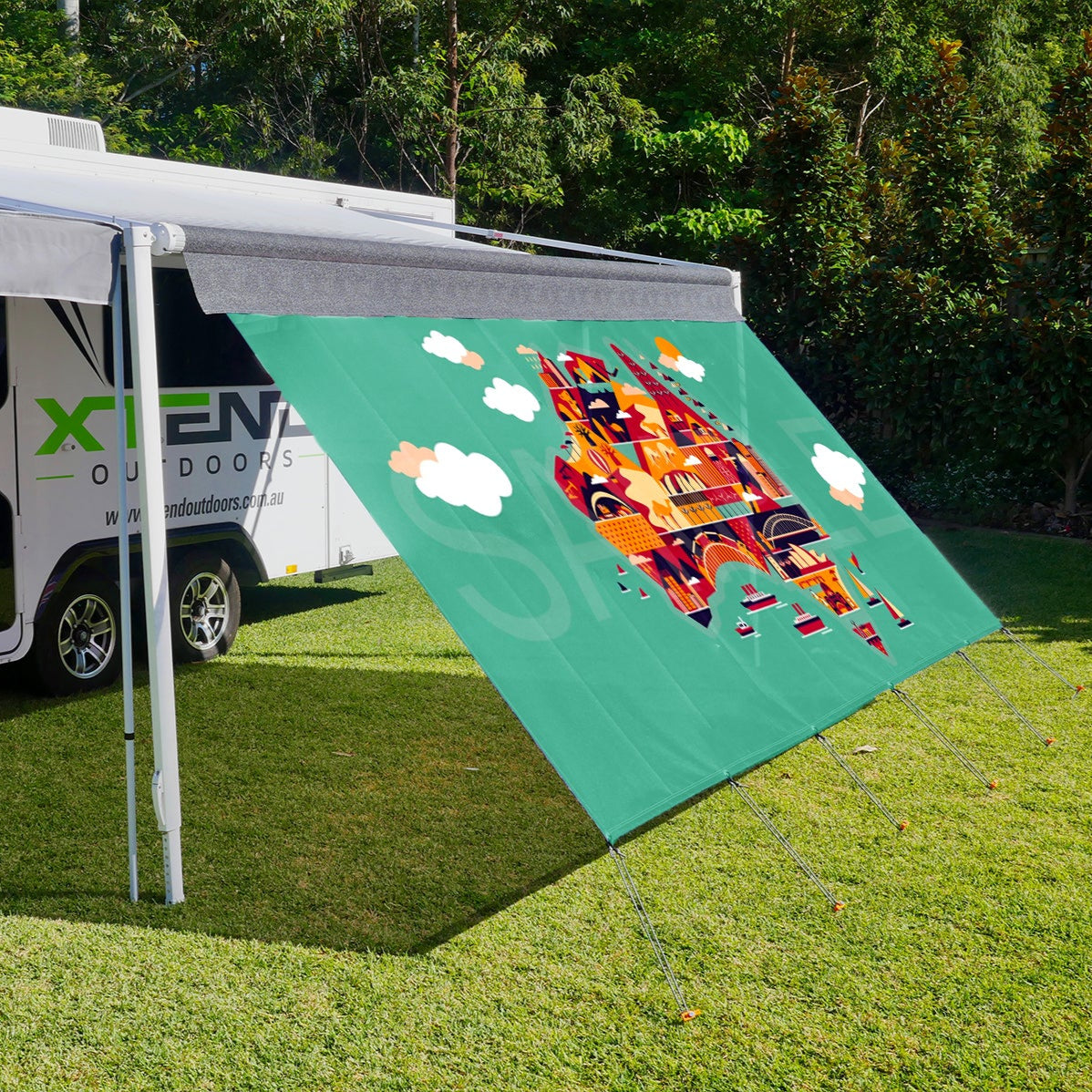 Long Side Art Shade Walls - Aus Map Edition