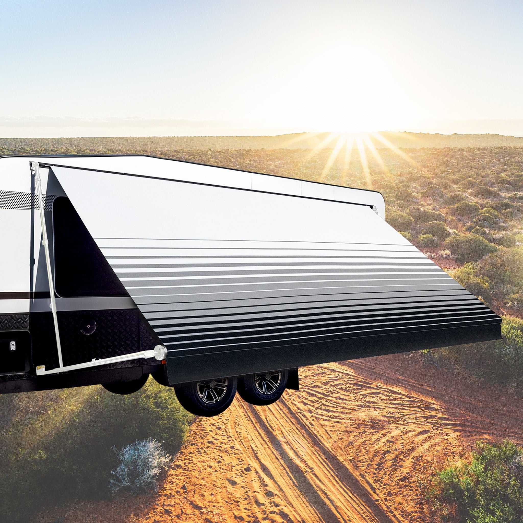 Sunburst Eclipse Awning - Charcoal - Aussie Traveller