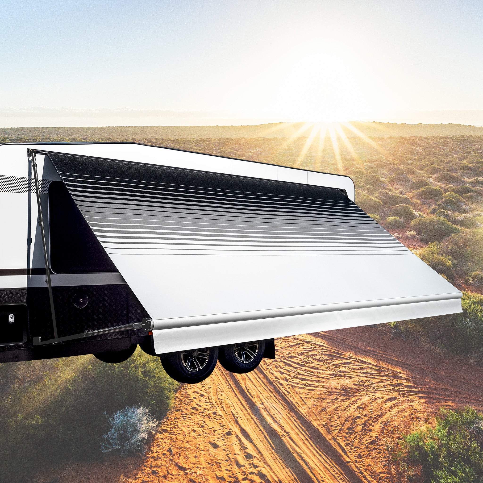 Sunburst Eclipse Awning - Charcoal - Aussie Traveller