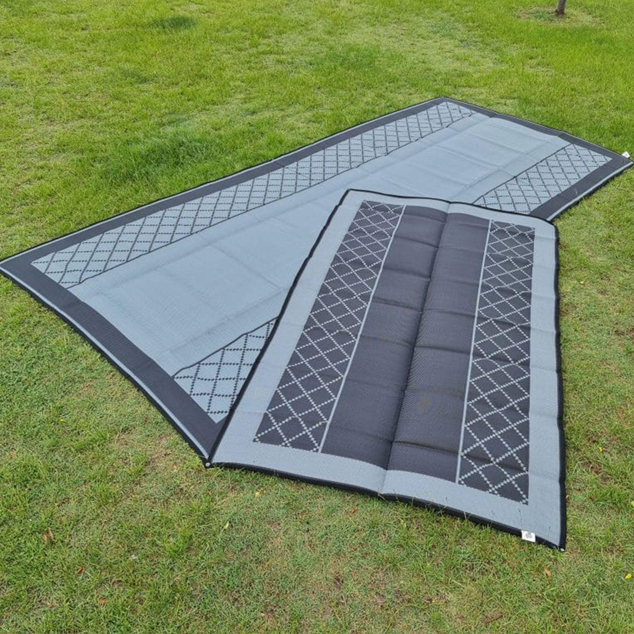 Annexe Mat - Crisscross Plain Centre Grey/Black - Xtend Outdoors