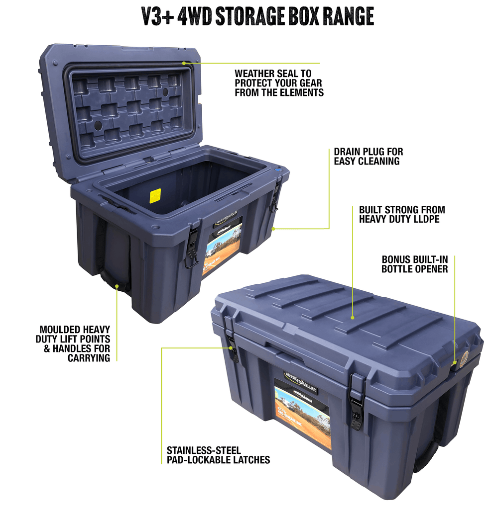 4WD Low Profile Storage Box V3+ 95L - Aussie Traveller